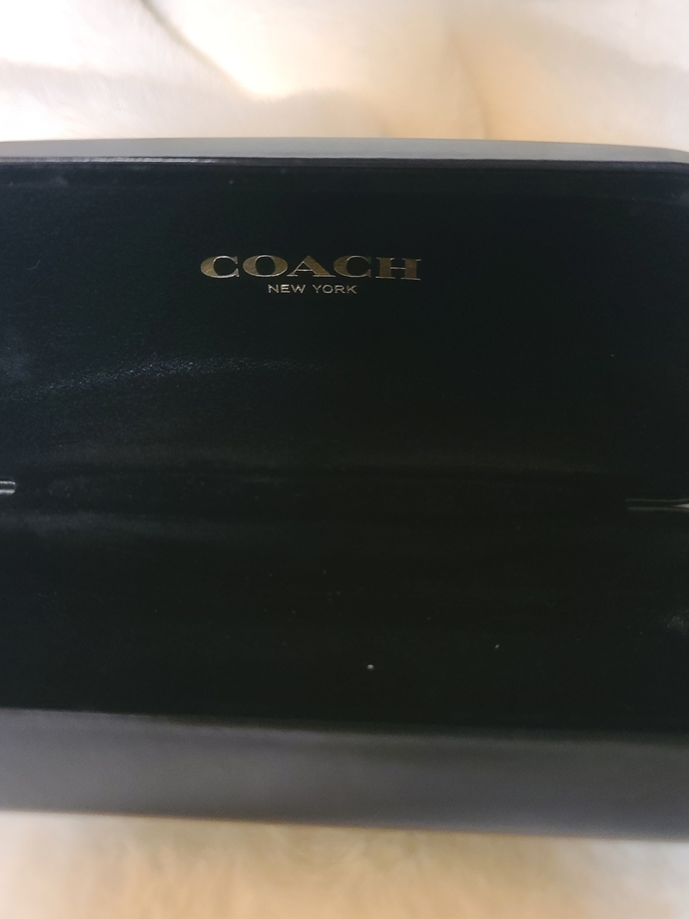 Coach New York Black Sunglasses Case with Gold Logo